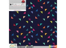 Jersey - Frl. von Julie dunkelblau Triangles bunt